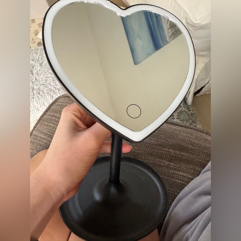 Heart-Shaped Vanity Mirror with Touch Light